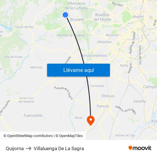 Quijorna to Villaluenga De La Sagra map