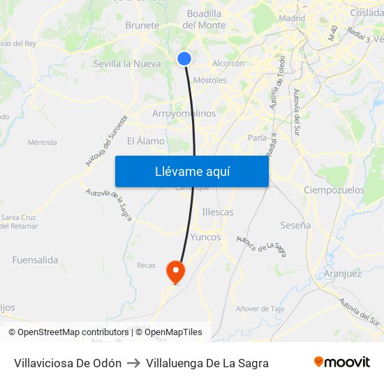 Villaviciosa De Odón to Villaluenga De La Sagra map