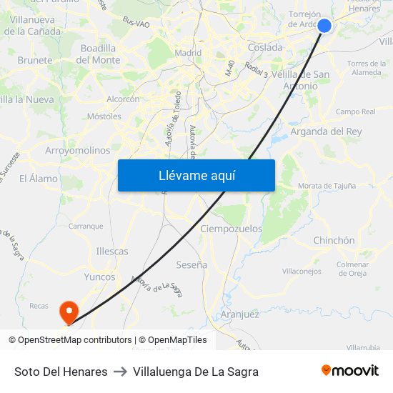Soto Del Henares to Villaluenga De La Sagra map