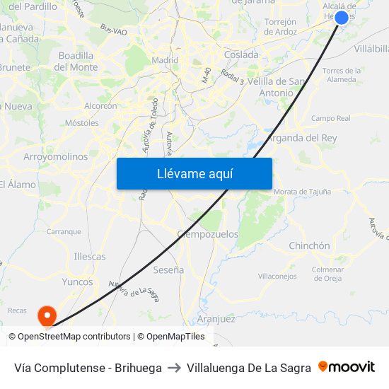 Vía Complutense - Brihuega to Villaluenga De La Sagra map