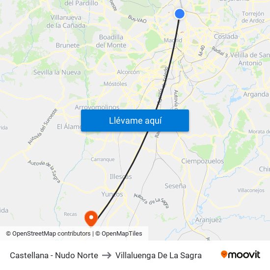 Castellana - Nudo Norte to Villaluenga De La Sagra map
