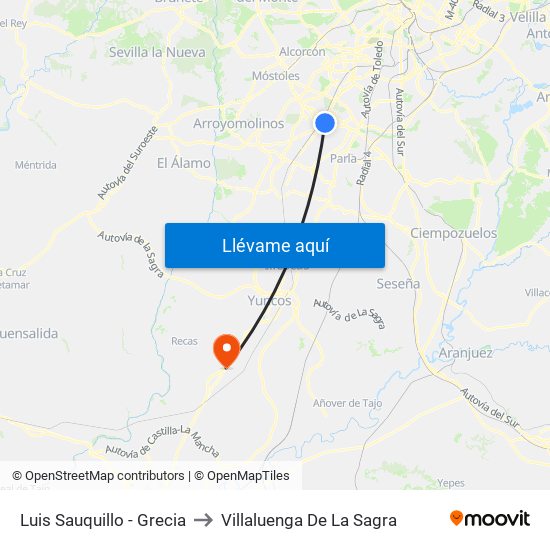 Luis Sauquillo - Grecia to Villaluenga De La Sagra map