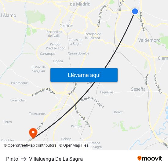 Pinto to Villaluenga De La Sagra map