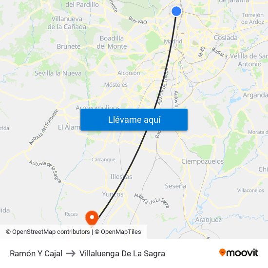 Ramón Y Cajal to Villaluenga De La Sagra map