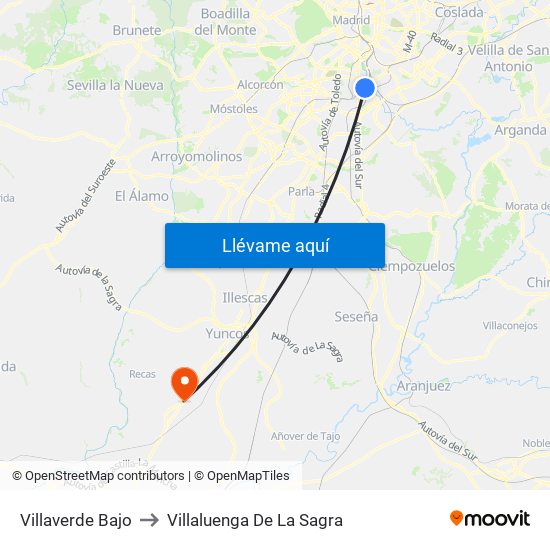 Villaverde Bajo to Villaluenga De La Sagra map