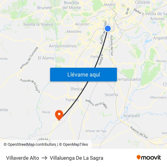 Villaverde Alto to Villaluenga De La Sagra map