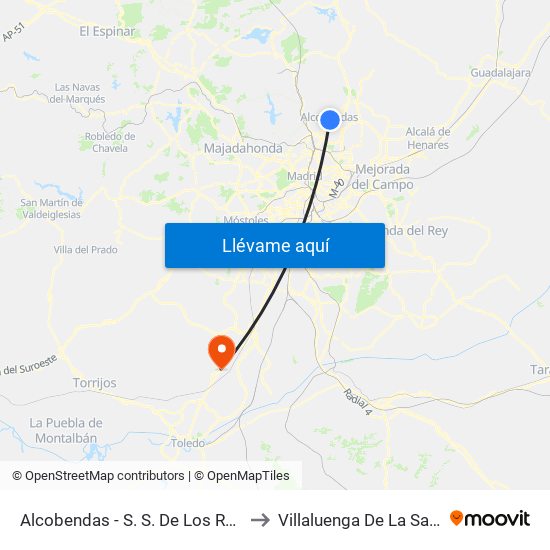 Alcobendas - S. S. De Los Reyes to Villaluenga De La Sagra map