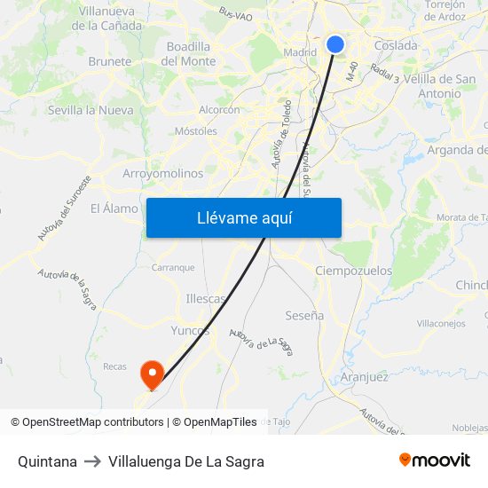 Quintana to Villaluenga De La Sagra map
