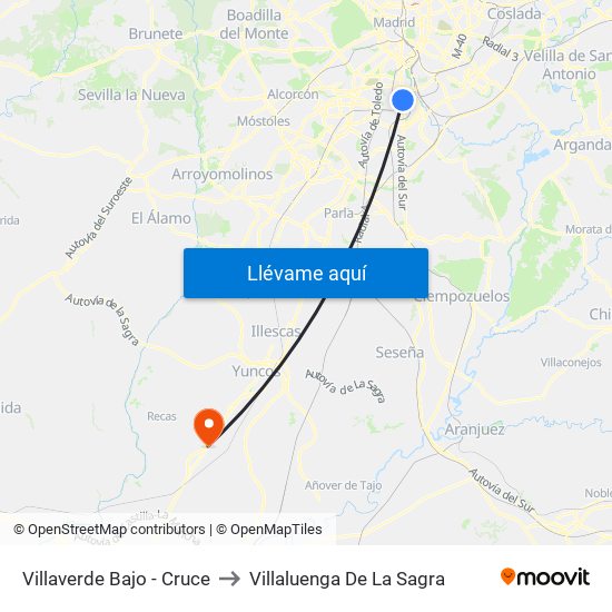 Villaverde Bajo - Cruce to Villaluenga De La Sagra map
