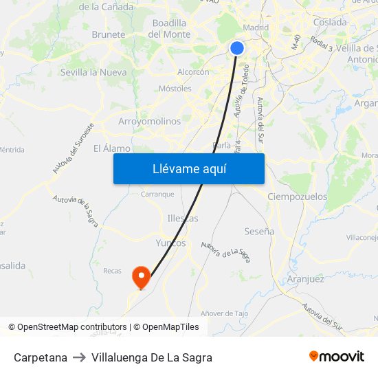 Carpetana to Villaluenga De La Sagra map