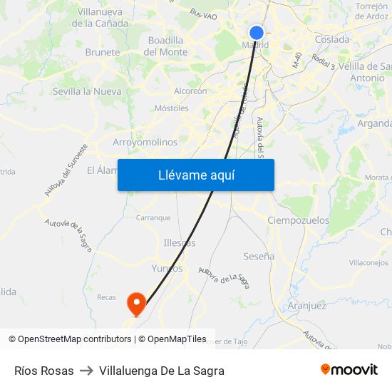 Ríos Rosas to Villaluenga De La Sagra map