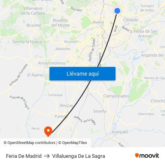 Feria De Madrid to Villaluenga De La Sagra map