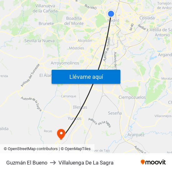 Guzmán El Bueno to Villaluenga De La Sagra map