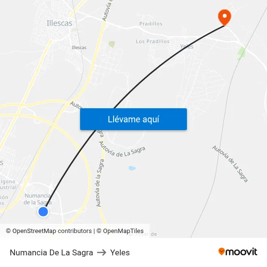 Numancia De La Sagra to Yeles map