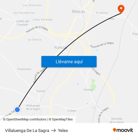 Villaluenga De La Sagra to Yeles map