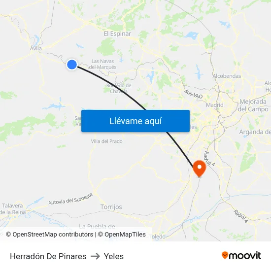 Herradón De Pinares to Yeles map