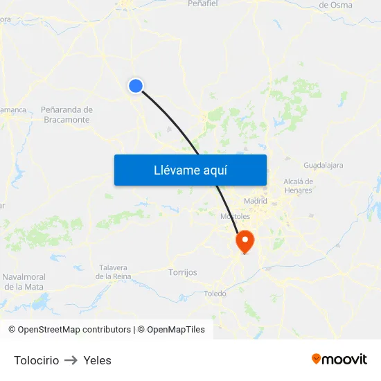 Tolocirio to Yeles map