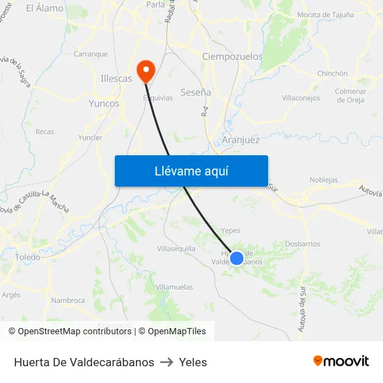 Huerta De Valdecarábanos to Yeles map