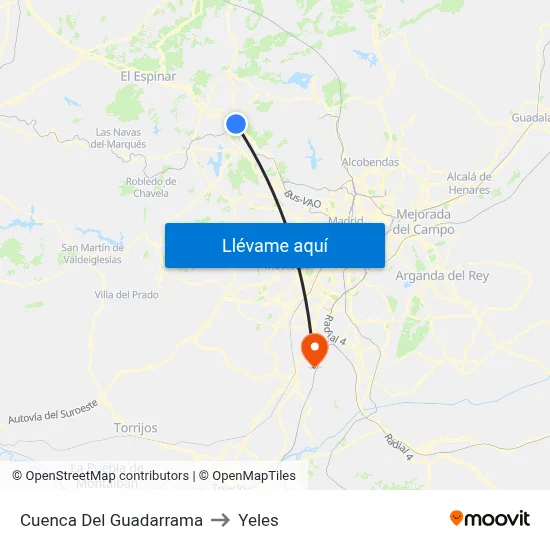 Cuenca Del Guadarrama to Yeles map