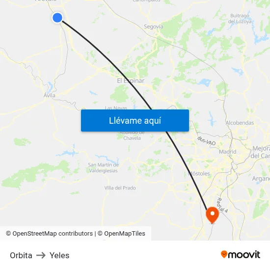 Orbita to Yeles map