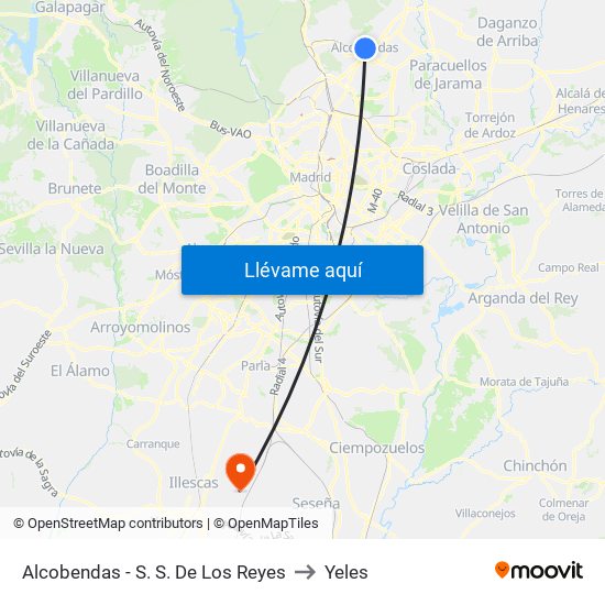 Alcobendas - S. S. De Los Reyes to Yeles map