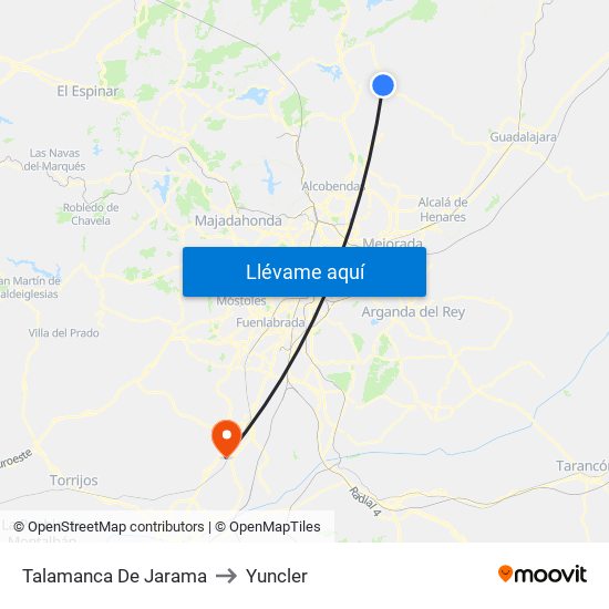Talamanca De Jarama to Yuncler map