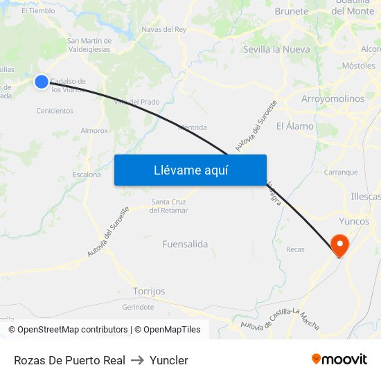 Rozas De Puerto Real to Yuncler map