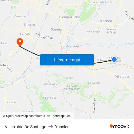 Villarrubia De Santiago to Yuncler map