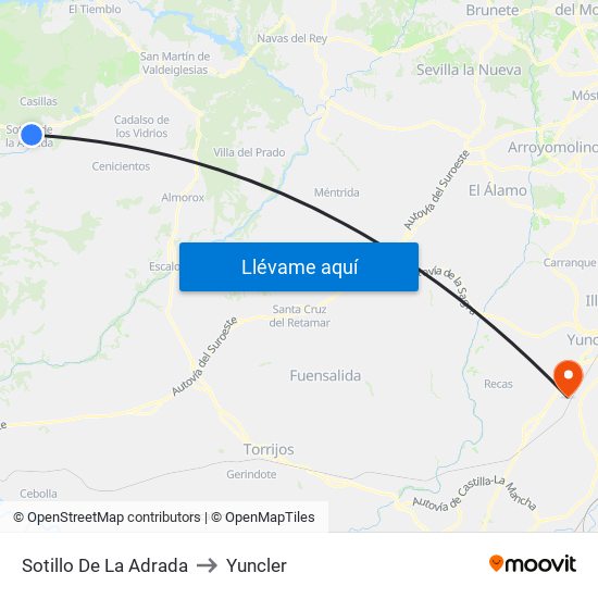 Sotillo De La Adrada to Yuncler map