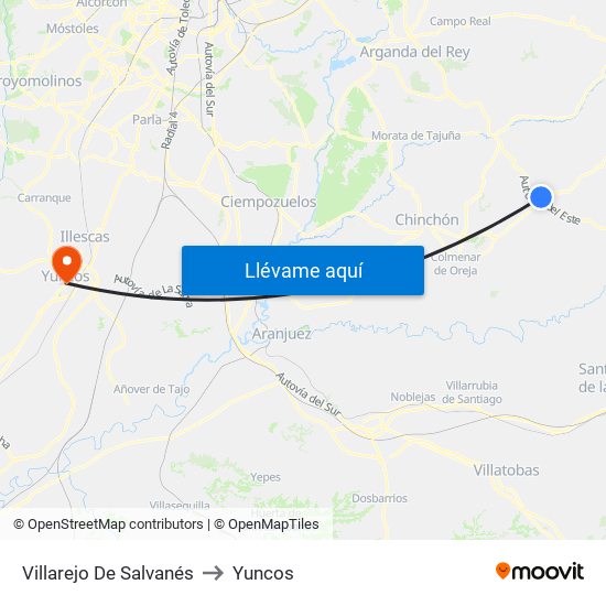 Villarejo De Salvanés to Yuncos map