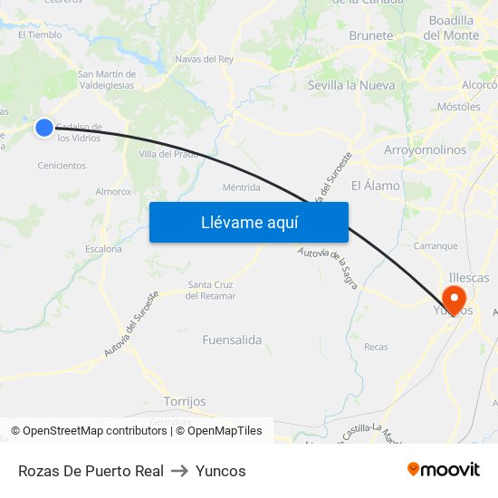 Rozas De Puerto Real to Yuncos map