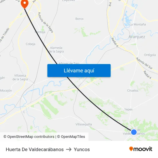 Huerta De Valdecarábanos to Yuncos map