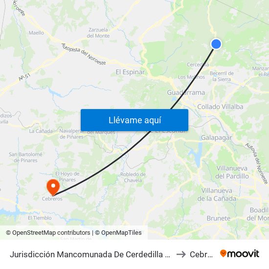 Jurisdicción Mancomunada De Cerdedilla Y Navacerrada to Cebreros map