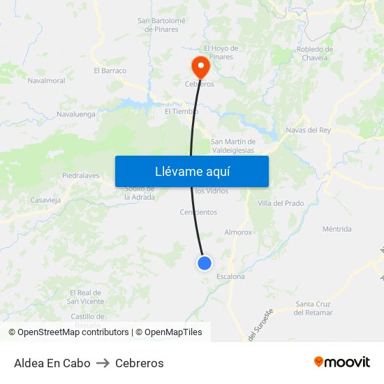 Aldea En Cabo to Cebreros map