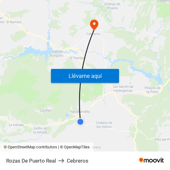 Rozas De Puerto Real to Cebreros map