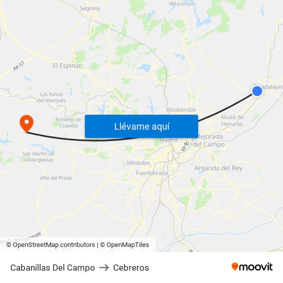 Cabanillas Del Campo to Cebreros map