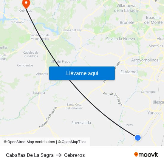 Cabañas De La Sagra to Cebreros map