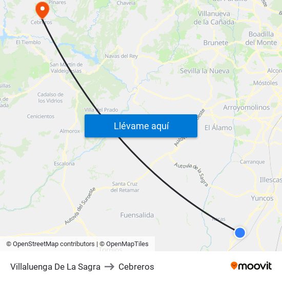 Villaluenga De La Sagra to Cebreros map