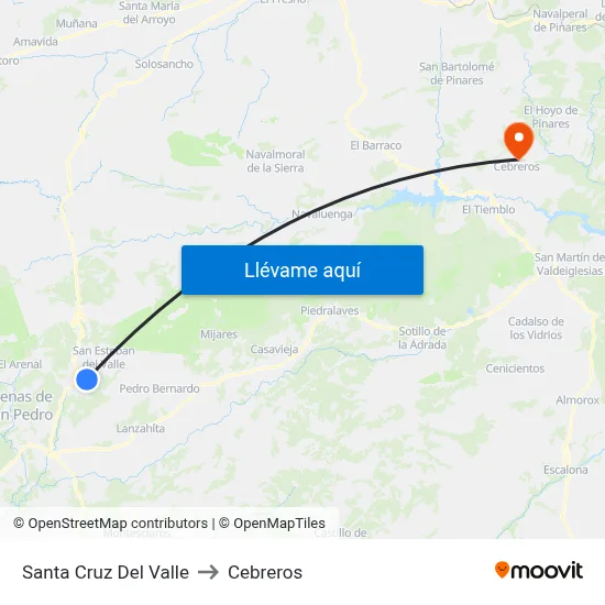Santa Cruz Del Valle to Cebreros map