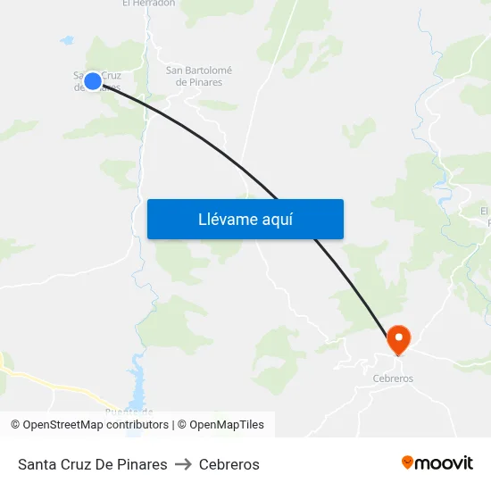 Santa Cruz De Pinares to Cebreros map