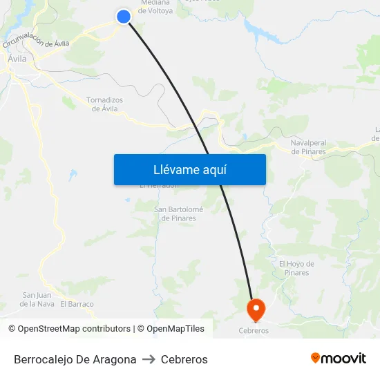 Berrocalejo De Aragona to Cebreros map