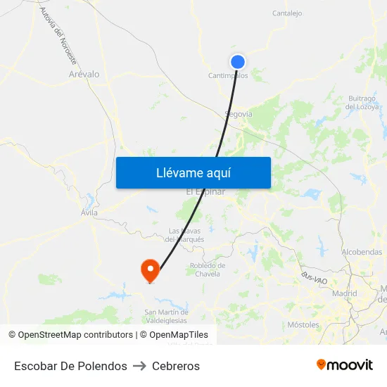 Escobar De Polendos to Cebreros map