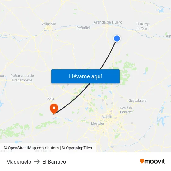 Maderuelo to El Barraco map