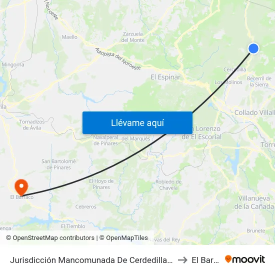 Jurisdicción Mancomunada De Cerdedilla Y Navacerrada to El Barraco map