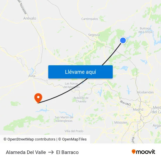 Alameda Del Valle to El Barraco map