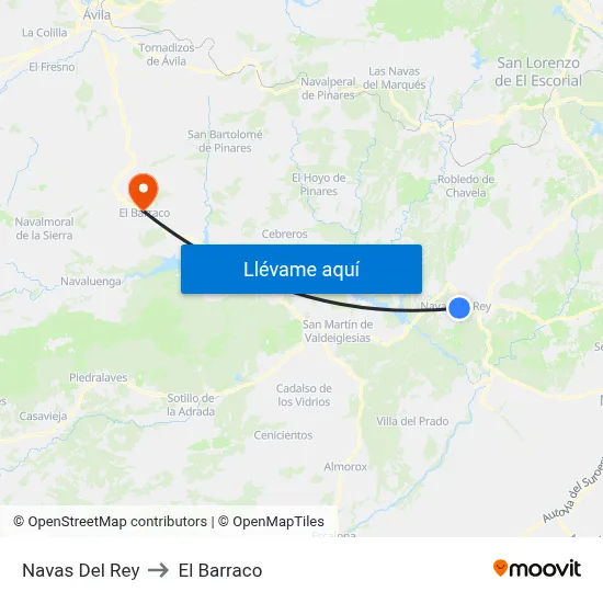 Navas Del Rey to El Barraco map