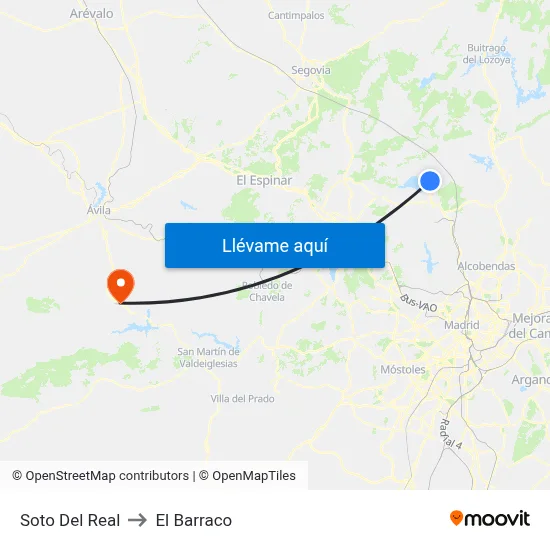 Soto Del Real to El Barraco map