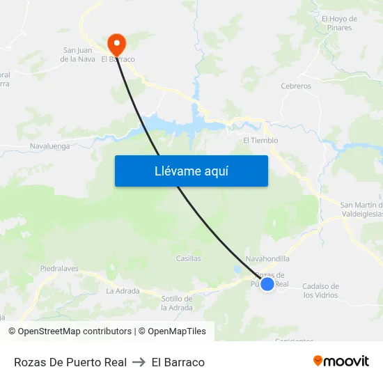 Rozas De Puerto Real to El Barraco map
