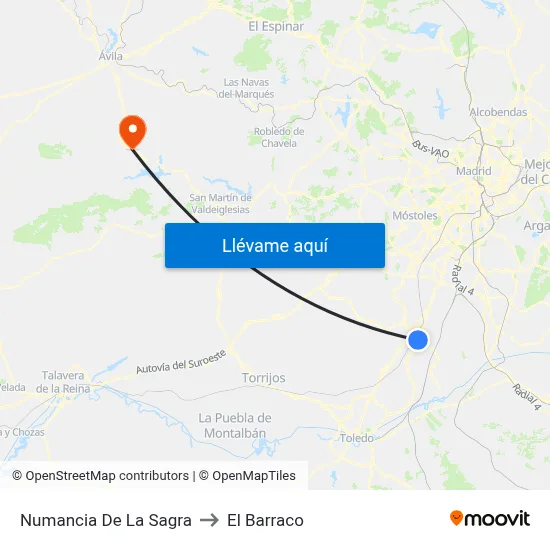 Numancia De La Sagra to El Barraco map