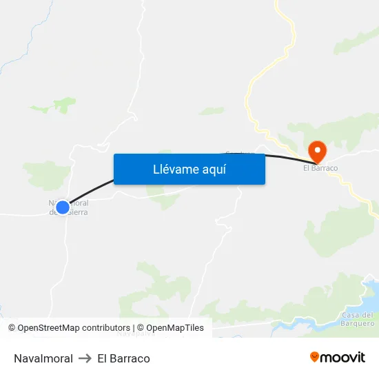 Navalmoral to El Barraco map